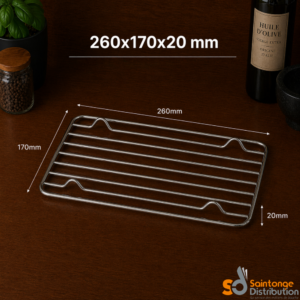 grille à pieds inox 260x170x20mm