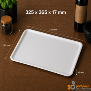 Plat gastro 1/2 blanc 32,5x26,5x1,7cm