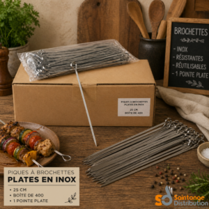 400 brochettes inox 25cm