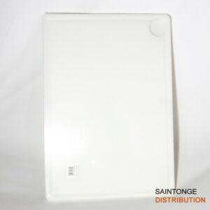 Planche à découper 50X35X2cm blanche avec poche à jus