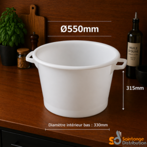 Baquet rond Gilac blanc 35L