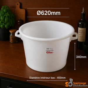 Baquet rond Gilac blanc 50L