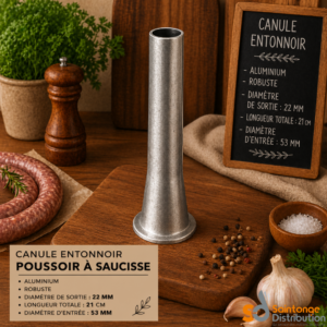 Canule aluminium 22mm pour poussoir à saucisse
