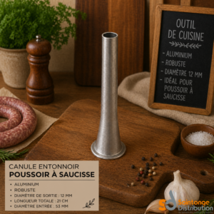 Canule aluminium pour poussoir à saucisse 12mm