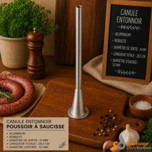 Canule inox 14mm pour poussoir à saucisse