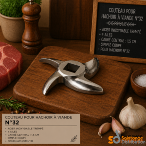 Couteau inox N°32 pour hachoir à viande