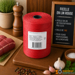 Ficelle lin rouge à dévidage extérieur