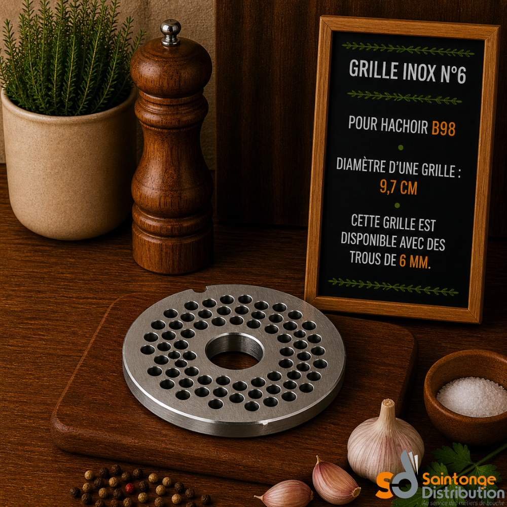 Grille inox N°6 pour hachoir B98