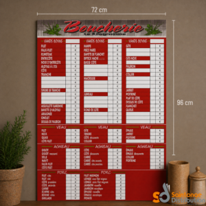 Panneau boucherie V.B.V.A.P 72X96cm