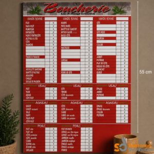Panneau boucherie V.B.V.A.P 40X55cm