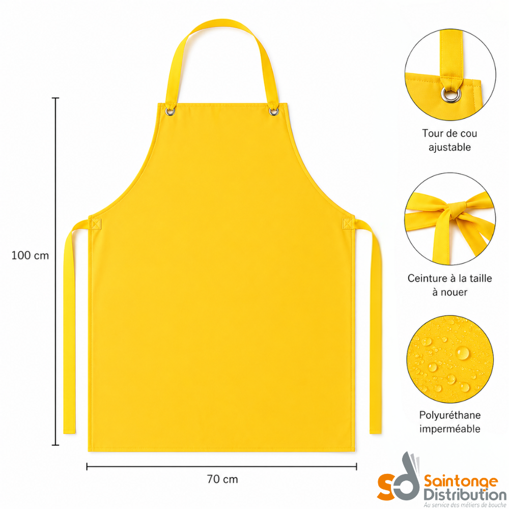Tablier de service 70X100cm jaune