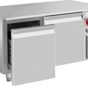 Soubassement réfrigéré, 2 tiroirs GN1/2 + 1/3 h200 mm