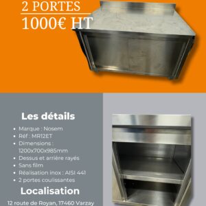 Meuble inox 2 portes